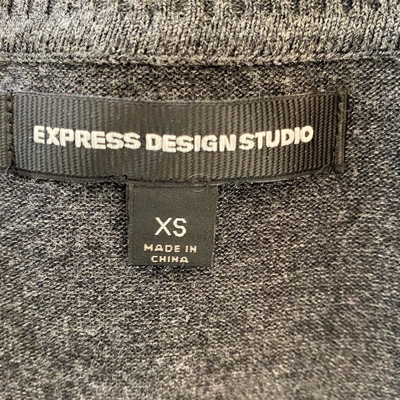 Express Womens Gray Knit Turtleneck Fitted Dress with Short Sleeves / Size XS - Picture 6 of 8